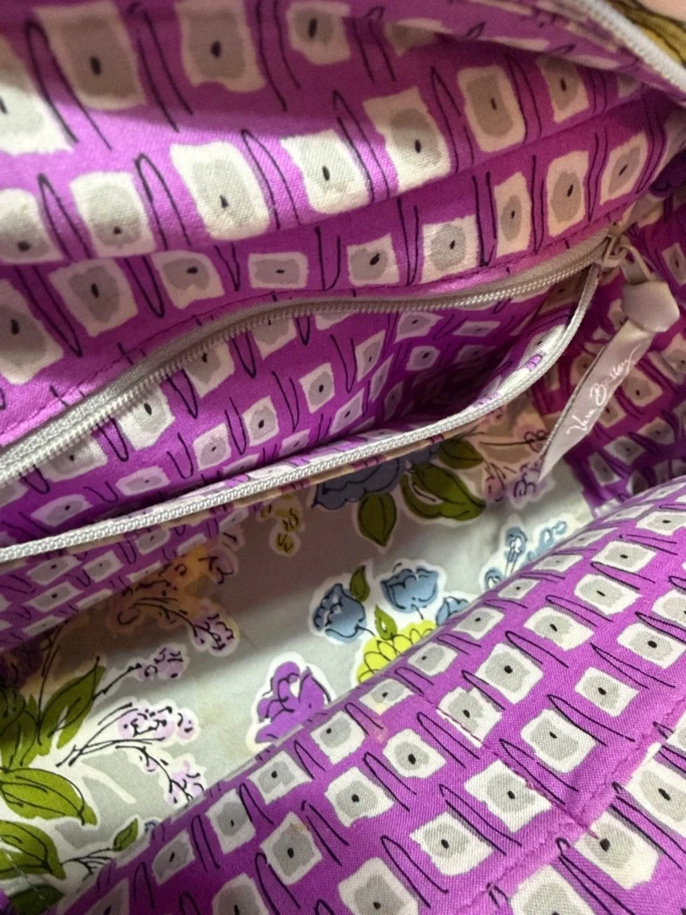Vera Bradley”Watercolor” Bowler Satchel Bag -Retired Floral Pattern EUC